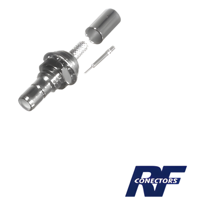 Conector SMB Hembra para panel en D-Plano, de Anillo Plegable para RG-174/U.