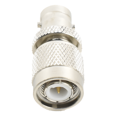 Adaptador en Línea, de Conector TNC Macho a BNC Hembra, Níquel /Oro /Teflón.