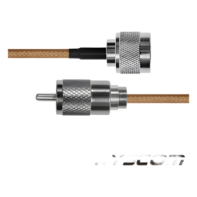 Cable Coaxial RG-142/U de 60 cm, con conectores N Macho a UHF Macho (PL-259).