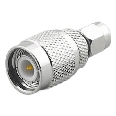 Adaptador en Línea, de Conector SMA Macho a TNC Macho, Níquel/ Oro/ Teflón.