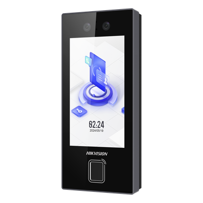 Terminal Facial MinMoe DS-K1T344MBFWX-E1 / Lector de Huellas y Tarjetas MIFARE / 3000 Rostros / 3000 Huellas / Pantalla 4.5" / Hik-Connect Teams / IP65 / PoE WiFi / HIK-IA / SIP