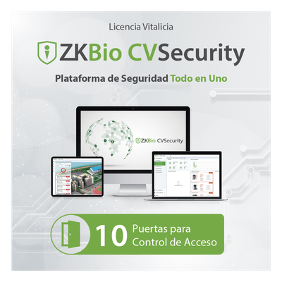 Licencia para ZKBio CVsecurity permite gestionar hasta 10 puertas para control de acceso