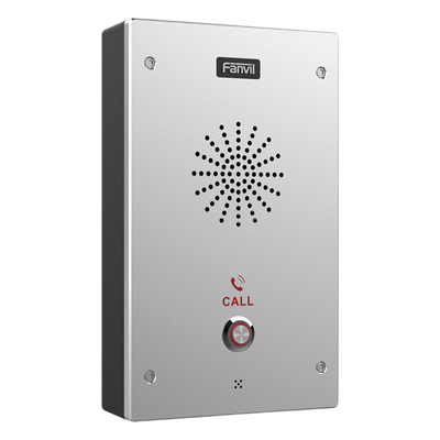Intercomunicador IP, 2 líneas SIP, 2 relevadores con botón para llamada, anti-vandálico, IP65 e IK10, PoE