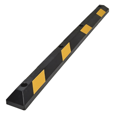 Tope Vehicular P / Estacionamiento / 183cm / Color Negro-Amarillo / 8 Franjas Reflejantes.