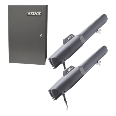 Kit de Operadores Abatibles 6006 de Doorking / Para Puertas de Hasta 5.5 Metros  / Soporta Respaldo de Baterias 