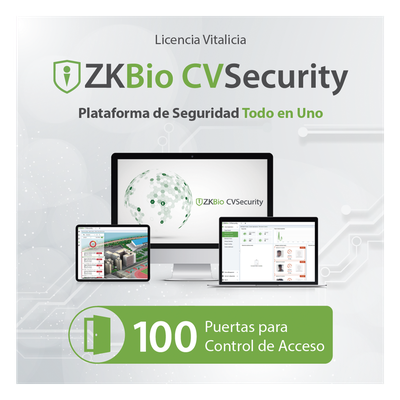 Licencia para ZKBio CVsecurity permite gestionar hasta 100 puertas para control de acceso