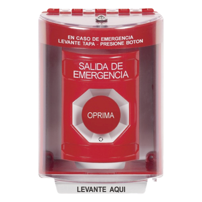 Botón Multipropósito, Salida De Emergencia, Girar Para Reset, Bocina Integrada, Español, Cubierta De Policarbonato, 2 Relevadores NO/NC, Interior/Exterior