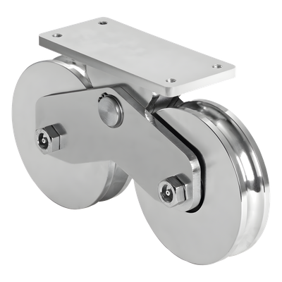 Rueda Doble de 12 cm / Capacidad Para Puertas de hasta 1200 kg / Canal Tipo "U"