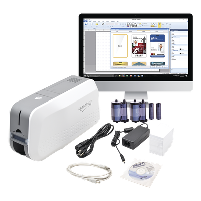 Kit de Impresora tarjetas PVC/ Puede Crecer a Laminador/ Doble Cara / Incluye: 2 x Ribbon a Color, 100 tarjetas PVC, Software, 1 Kit de Limpieza