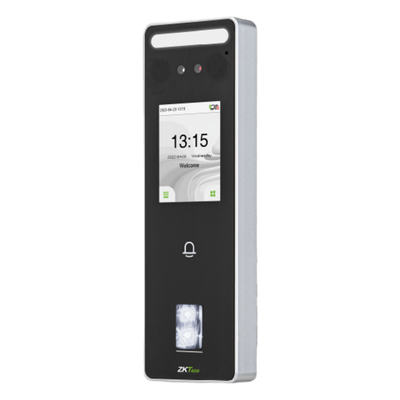 Terminal Biométrica Facial / 500 Rostros 3,000 Huellas / Pantalla 2.4" / IP65 / ADMS / ZKBio Zlink