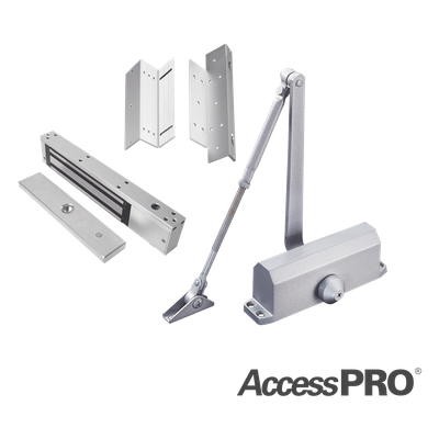 KIT INC CHAPA MAGNETICA DE 600LBS  / MONTAJE TIPO Z Y L  / CIERRA PUERTAS
