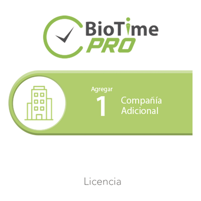 Software de Gestión Centralizada de Asistencia BIOTIMEPRO Licencia para agregar 1 compañía adicional