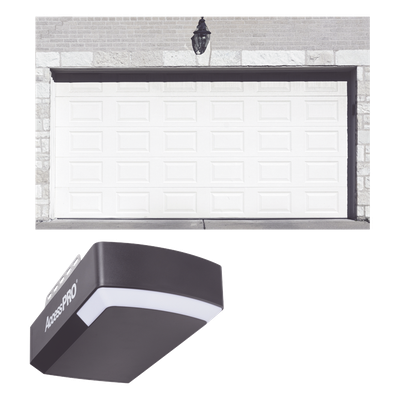 KIT COMPLETO Puerta D/ Garage 8x8 Pies / Cuadro Corto / Color blanco / Insulada / Incluye Motor FS1000APP / 1/2HP / Fuerte/Silencioso/Luz LED/Motor DC .