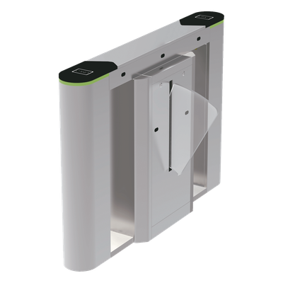 Unidad central para puerta de cortesía tipo FLAP bidireccional / 30 personas por minuto / Acabado de Lujo / Apertura en 1 segundo / Acero inoxidable / Indicadores LED / Alarma por acceso denegado