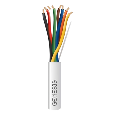 Carrete de 305 Metros (1000 Pies) / Cable de Cobre / 8 x 18 AWG  / Plenum / Para Interior / Color Blanco / Para Aplicaciones de Alarmas de Intrusión/Control de Acceso/ Automatización / Interfonos y Tv Porteros