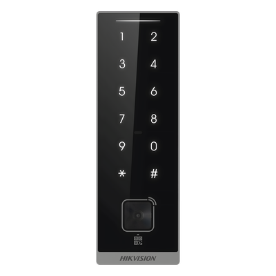 Teclado Esclavo con Lector de Tarjetas Virtuales Bluetooth y Códigos QR / Tarjetas MIFARE y PROX EM / Contraseñas / RS-485 Wiegand OSDP / Frecuencias 13.56 MHz y 125 KHz / Autenticación Tarjeta PIN QR Bluetooth / Táctil