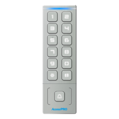 Teclado Autónomo / Diseño Slim Metálico / 1000 Tarjetas y Contraseñas /  Exterior IP65 / Lector de Tarjetas Prox EM / Salida Wiegand