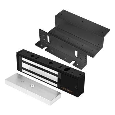 Kit Para Control de Acceso Incluye Chapa Magnética de 1200 Lbs / Montaje En Z y L /  Uso Interior / Certificación UL / En Color Negro / Diseño Elegante