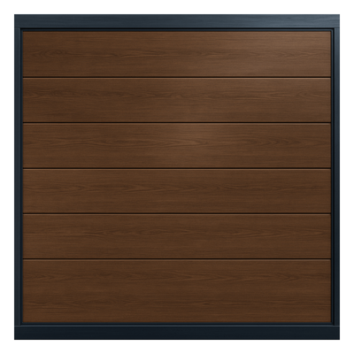 Puerta de Garage de Alta Calidad / Linea Central / Imitacion madera / oscura / 16x7 pies / AISLADA / Estilo Americana.