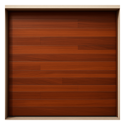 Puerta de Garage de Alta Calidad / Estilo Americano / Acabado Laminado PREMIUM / Color Madera Clara / 9x8 Pies.