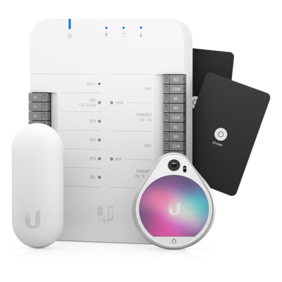 UniFi Access Kit de Inicio, con HUB, Reader Pro, Reader Lite y 20 tarjetas, para acceso a una sola puerta