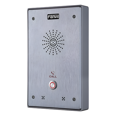 Intercomunicador IP, 2 líneas SIP, 2 relevadores con botón para llamada, anti-vandálico, IP65 e IK10, PoE
