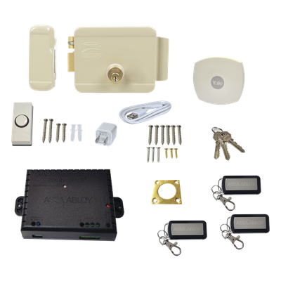 Kit Cerradura Eléctrica 321DC  Izquierda y Hub para Apertura a través de Smartphone,  Compatible con YALE CONNECT