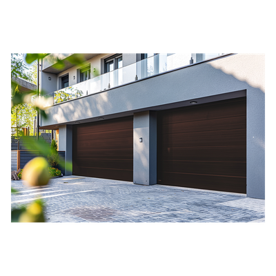 Puerta de Garage D / Alta calidad / 8x9 pies / 1 3/4" Aislante Termico / Estilo Americana / Imitacion Madera / BLACK WALNUT .
