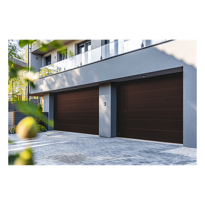 Sección para puerta de Garage / Lisa / Imitacion Madera / BLACK WALNUT/ Para GARAGE128B / Estilo Americana.