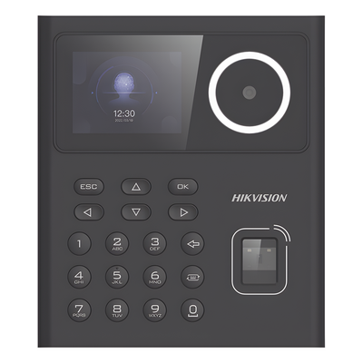 Terminal Facial Min Moe Administrable por Smartphone o Nube /  Acceso y Asistencia / Lector PROX EM y Huellas/  500 rostros / 1000 Huellas / Detección de Cubrebocas / HikConnect / Reconocimiento a 1.5 mts de distancia / HIK-IA