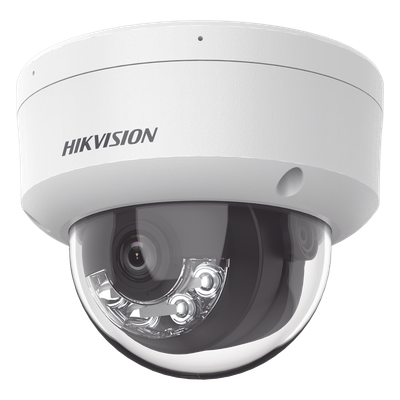 [Dual Light] Domo IP 2 Megapixel / Lente 2.8 mm / 30 mts IR + 30 mts Luz Blanca / Micrófono Integrado / Antivandálico IK08 / ACUSENSE Lite / Exterior IP67 / H.265 / PoE / ONVIF / Micro SD