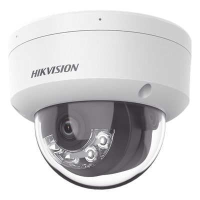 [Dual Light] Domo IP 2 Megapixel / Lente 2.8 mm / 30 mts IR + Luz Blanca / Micrófono Integrado / Antivandálico IK08 / ACUSENSE Lite / Exterior IP67 / H.265+/H.264+ / PoE / ONVIF (Profile S/T)