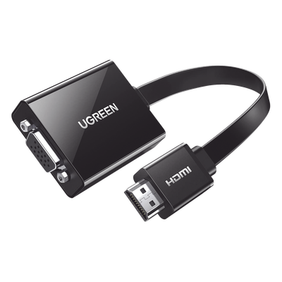 Adaptador HDMI a VGA / Resolución 1080P / Audio 3.5mm / Con Puerto Micro USB para Alimentación / Plug & Play / No Requiere Controlador / ABS / Flexible y Duradero