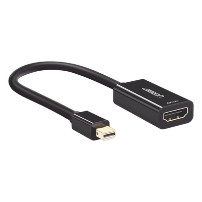 Convertidor Mini Display Port a HDMI / 4K@30Hz / Thunderbolt / Blindaje Interno Múltiple / Carcasa ABS / Longitud de 25 cm (9.84 pulgadas)