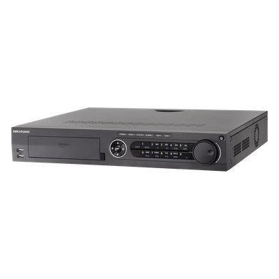 DVR 32 Canales TurboHD + 32 Canales IP / 8 Megapixel (4K) / 4 Bahías de Disco Duro  / RAID 0,1,5,6,10 / POS / Acusense / 16 Entradas de Alarma