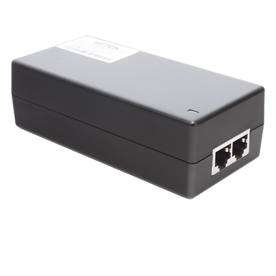 Inyector Hi-PoE 60 W Gigabit / Alimenta Equipos PoE 802.3 af Hasta 15W - PoE at Hasta 30W - PoE bt Hasta 60W / Instalación Para Interior / Alcance de Hasta 100 metros / Plug and Play / No se Necesita Configurar