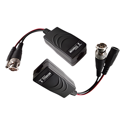 Kit de transceptores activos TURBO HD. Convierte 36/24 Vcc a 12 Vcc regulados, a través de cable  UTP Cat5e / 6. Transmision de 200 m (Revisar tabla de resoluciones ) 