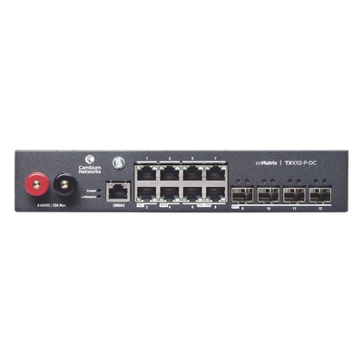 Switch cnMatrix WISP TX1012-DC-P de 8 puertos PoE y 4 SFP+, 170 W PoE Budget, Capa 2, gestión gratuita desde la nube, para corriente directa