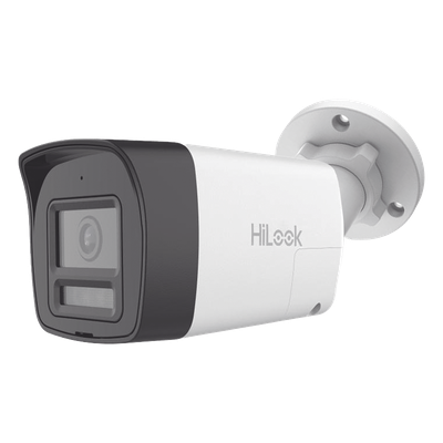 [Audio Bidireccional + Dual Light + ColorVu] Bala TURBOHD 2 Megapixel (1080p) / Lente 2.8 mm / 30 mts IR EXIR + 20 mts Luz Blanca / Micrófono y Bocina Integrado / Exterior IP67 / Metal / dWDR