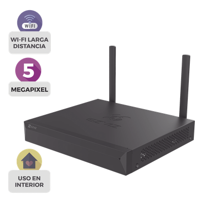 NVR Inalámbrico (WiFi) de 8 Canales IP / Admite Cámaras hasta 5 Megapixel (3K) / Salidas HDMI y VGA  / H.265 / Almacenamiento hasta 8 TB