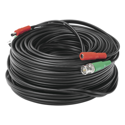 Cable Coaxial (BNC RG59) + Alimentación / SIAMES / 30 Metros (98.43 Pies) / 100% COBRE / Para Cámaras 4K / Uso Interior y Exterior