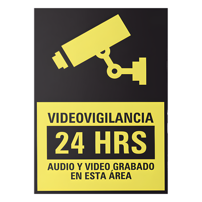 Etiqueta de Videovigilancia en Vinil Adhesivo Mate / Paquete con 10