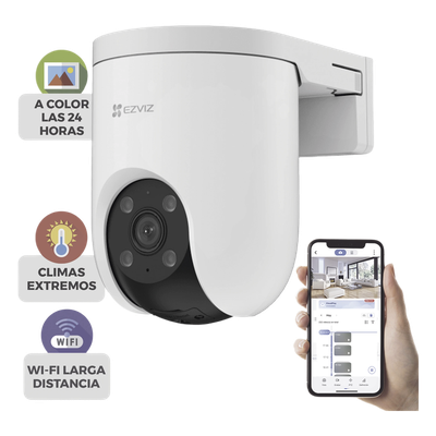Cámara PT para Exteriores / 4K (8 Megapixel) / Wi-Fi / Audio De Dos Vías / Visión Nocturna a Color / Vista Panorámica 360° / Detección de Forma Humana / Auto Seguimiento de Zoom / IP65