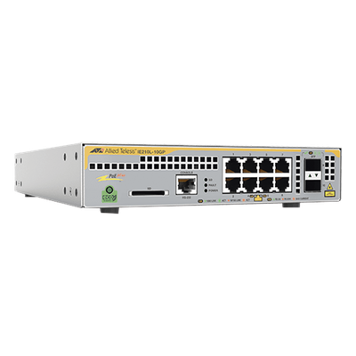Switch Industrial-Lite PoE+ administrable capa 2 de 8 Puertos 10/100/1000 Mbps + 2 puertos SFP, 124 W