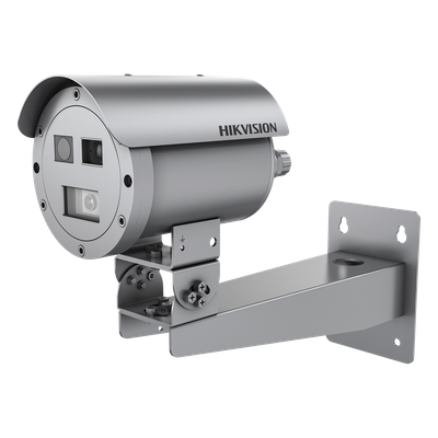 Bala IP Térmica Dual / Termico 7 mm (256 X 192) + Óptico 4 mm (4 MP) / Termométrica / Detección de Temperatura / IP68 / 30 mts IR / Antiexplosión / Anticorrosión