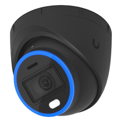 Cámara UniFi Protect Turret AI Negra / 4K(8MP) / Ángulo ultra-ancho 109.9 / Visión Nocturna IR 40 m / AI Avanzado: Reconocimiento de Rostros y Matrículas / LED p/color en la noche / Micrófono 2 vías / ranura Micro