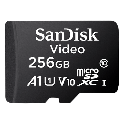 MEMORIA SANDISK VIDEO SC QD131 MICRO SDXC 256GB VIDEOVIGILANCIA 24/7 CLASE 10 U1 LECT 160MB/S ESC 18MB/S  SDSDQAS5-256G-BP