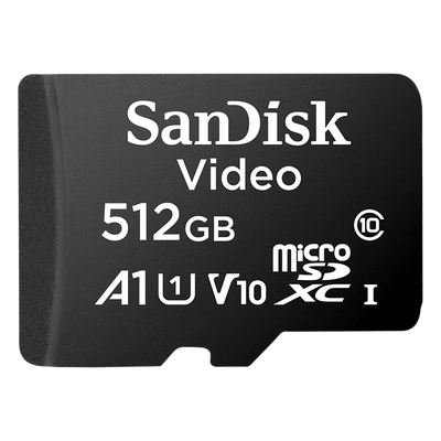 MEMORIA SANDISK VIDEO SC QD131 MICRO SDXC 512GB VIDEOVIGILANCIA 24/7 CLASE 10 U1 LECT 160MB/S ESC 18MB/S  SDSDQAS5-512G-BP