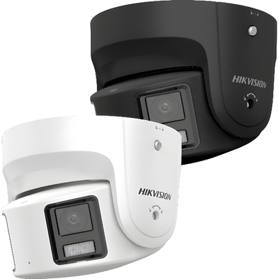 [ PROTECCIÓN ACTIVA ] Turret IP Panorámica 8 Megapíxel / Color Negro / 2 Lentes 4 mm (180°) / Imagen a Color 24/7 (ColorVu) / PoE / WDR 130° / IP67 / ACUSENSE / Luz Estroboscópica y Alarma Audible / 30 mts Luz Blanca / 