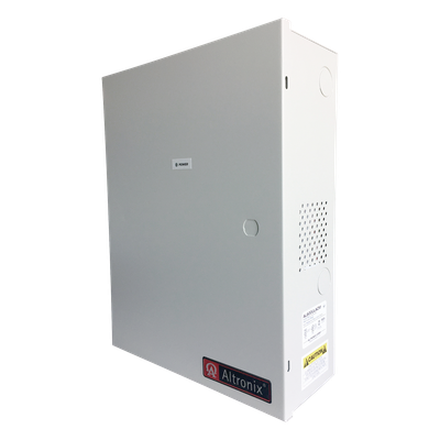 Fuente de poder ALTRONIX de 12/24 Vcc @ 6 Amper, con capacidad de batería de respaldo, requiere batería, 8 salidas, con voltaje de entrada de 115 Vca
